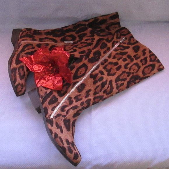 💖JOURNEE COLLECTION KERIN ANIMAL PRINT KNEE HIGH BOOTS; SZ 7 NEW 💖 - Picture 14 of 16